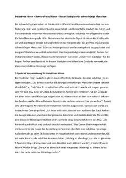 Induktives H&ouml;ren = Barrierefreies H&ouml;ren &ndash; Neuer Stadtplan f&uuml;r