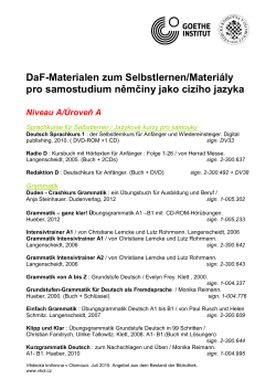 DaF-Materialen zum Selbstlernen/Materiály pro samostudium
