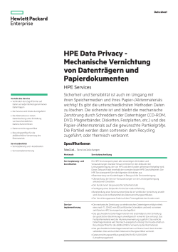 HPE Data Privacy - Mechanische Vernichtung von Datenträgern und