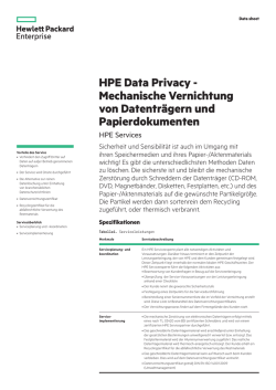 HPE Data Privacy - Mechanische Vernichtung von Datentr&auml;gern und