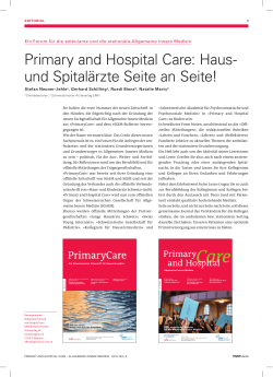Primary and Hospital Care: Haus- und Spitalärzte Seite an Seite!