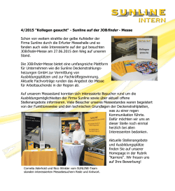 Kollegen gesucht - Sunline Deckenstrahlungsheizungen GmbH