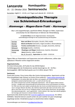 Hom&ouml;opathie-Woche Oktober 2016 Ank&uuml;ndigung