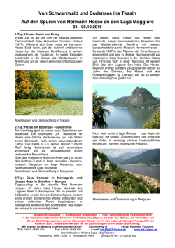 hermann hesse tessin 6 Tage mit Z&Uuml;, ENDFASSUNG