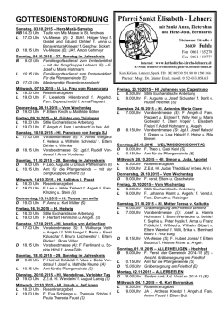 Gottesdienstordnung vom 02.10.