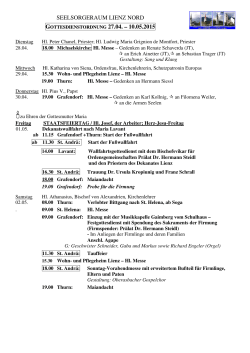 Gottesdienstordnung 27.04