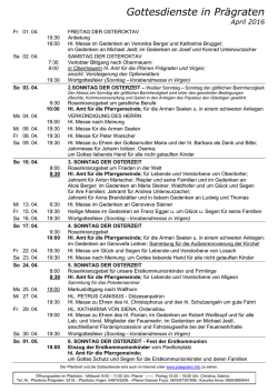 Gottesdienste April 2016