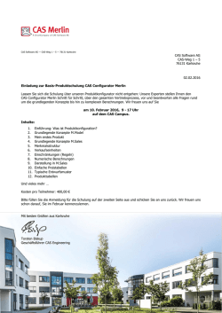 Einladung zur Basis-Produktschulung CAS Configurator Merlin