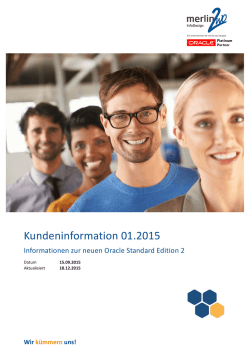 Kundeninformation 01.2015