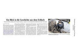 Ein Blick in die Geschichte aus dem Erdloch