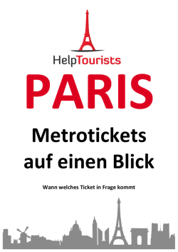 Metrotickets in Paris auf einen Blick