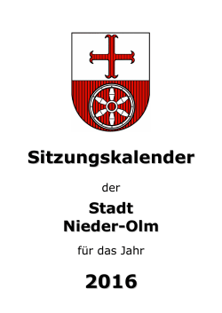 Sitzungskalender 2016 - Verbandsgemeinde Nieder-Olm