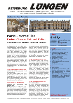 Paris – Versailles - und Studienreisen