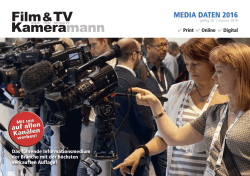 MEDIA DATEN 2016 - Film & TV Kameramann