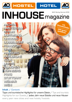INHOUSE magazine 1.2016 - A&O Hotels and Hostels
