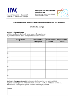 Elektrische Energie Energieform Messverfahren /Messgerät