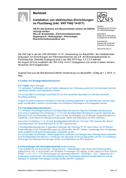 Installation von elektrischen Einrichtungen im Fluchtweg