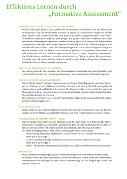 Effektives Lernen durch &bdquo;Formative Assessment&ldquo;