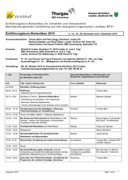 Einf&uuml;hrungskurs Biolandbau 2015