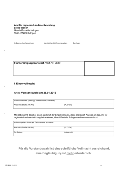 Für die Vorstandswahl ist eine schriftliche Vollmacht ausreichend