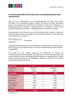 Ist die Bruttorendite als Kennzahl beim Immobilienkaufentscheid