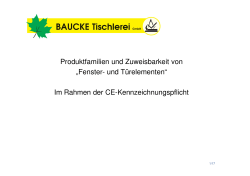 Produktfamilien Baucke Tischlerei - CE