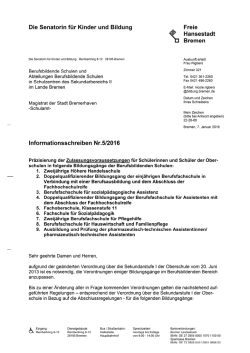Informationsschreiben Nr. 5/2016 Pr&auml;zisierung