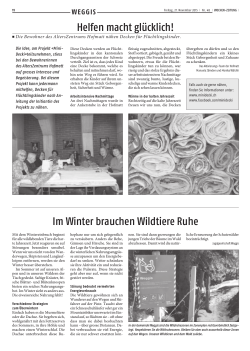 Helfen macht gl&uuml;cklich! Im Winter brauchen Wildtiere Ruhe