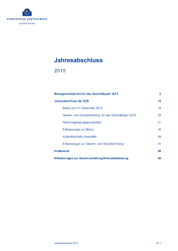 Jahresabschluss 2015 - European Central Bank