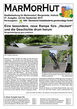 Stadtteilzeitung MarMorHut 27. Ausgabe - SSA