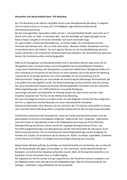 Neuwahlen und Jahresr&uuml;ckblick beim TSV Allersberg Der TSV