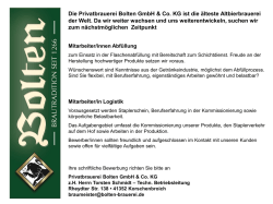 Die Privatbrauerei Bolten GmbH & Co. KG ist die älteste