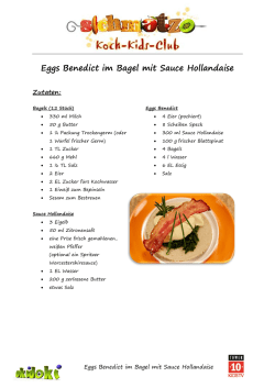 Eggs Benedict im Bagel mit Sauce Hollandaise