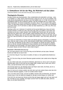 6. Gottesdienst: Ich bin der Weg, die Wahrheit und das