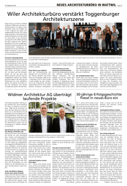 Wiler Architekturb&uuml;ro verst&auml;rkt Toggenburger Architekturszene