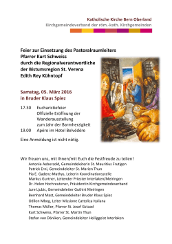 Feier zur Einsetzung des Pastoralraumleiters Pfarrer Kurt Schweiss