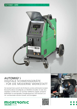 AUTOMIG² i DIGITALE SCHWEISSGERÄTE - FÜR DIE