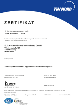 ISO 9001 2008 - ELGA Schweiß