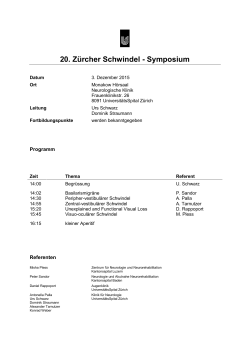 20. Zürcher Schwindel - Symposium