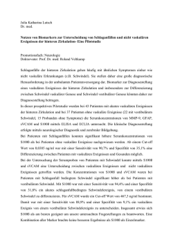 Julia Katharina Lutsch Dr. med. Nutzen von Biomarkern zur