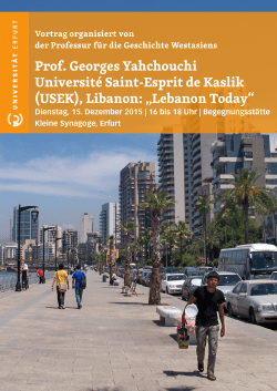 Prof. Georges Yahchouchi Université Saint