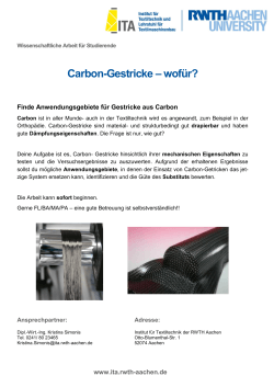 Carbon-Gestricke – wofür? - Institut für Textiltechnik