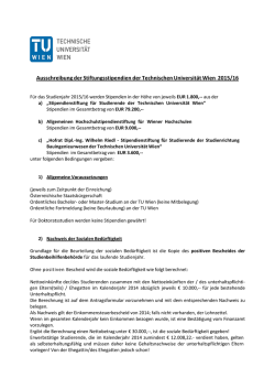 Ausschreibung - Technische Universität Wien
