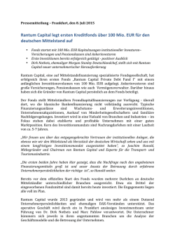 Pressemeldung vom 8. Juli 2015