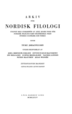 nordisk filologi - Open Journal Systems vid Lunds universitet