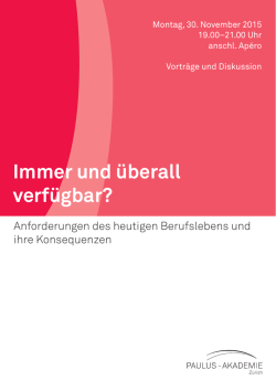 Immer und &uuml;berall verf&uuml;gbar? - Paulus