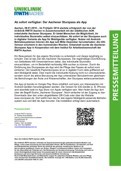 Ab sofort verfügbar: Der Aachener Sturzpass als App