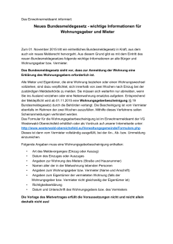 Neues Bundesmeldegesetz - Verwaltungsgemeinschaft Westerwald