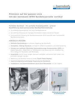 Präzision auf der ganzen Linie mit der bernmatic BTRV