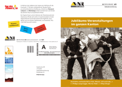 Jubil&auml;ums-Veranstaltungen im ganzen Kanton